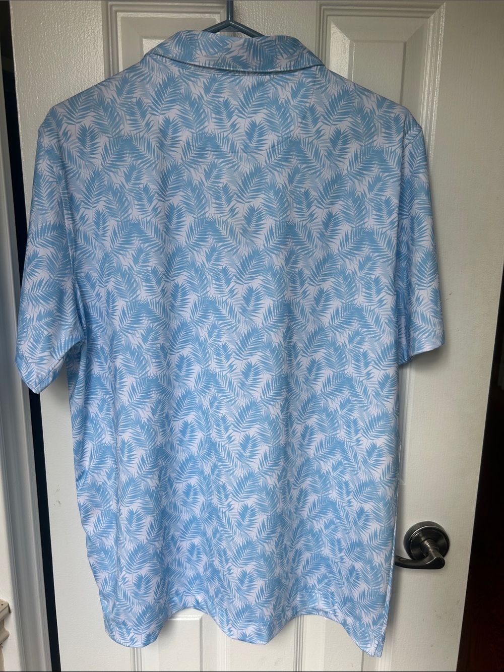 Robert Graham Performance Polo Palm Print Blue - Picture 2 of 8